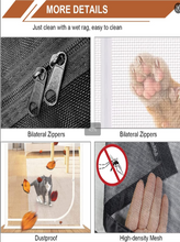 Load image into Gallery viewer, Customized Pet Screen Door Anti-Pet Escape Door Curtains Cat Resistant Mesh Screen Door Anti Mosquito Zipper Fly Screen Nets Door for Balcony Bedroom