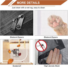 Load image into Gallery viewer, Custom Zippered Screen Door Prevent cats from escaping-Black