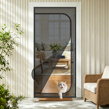 Load image into Gallery viewer, Custom Zippered Screen Door Prevent cats from escaping-Black