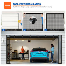 Load image into Gallery viewer, Custom Garage Screen Doors for 2 Car Garage Hands Free with Roll Up Starps for Patio Gym