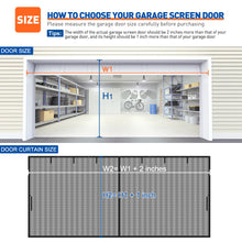 Load image into Gallery viewer, Custom Garage Screen Doors for 2 Car Garage Hands Free with Roll Up Starps for Patio Gym