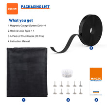 Load image into Gallery viewer, Custom Garage Screen Doors for 2 Car Garage Hands Free with Roll Up Starps for Patio Gym