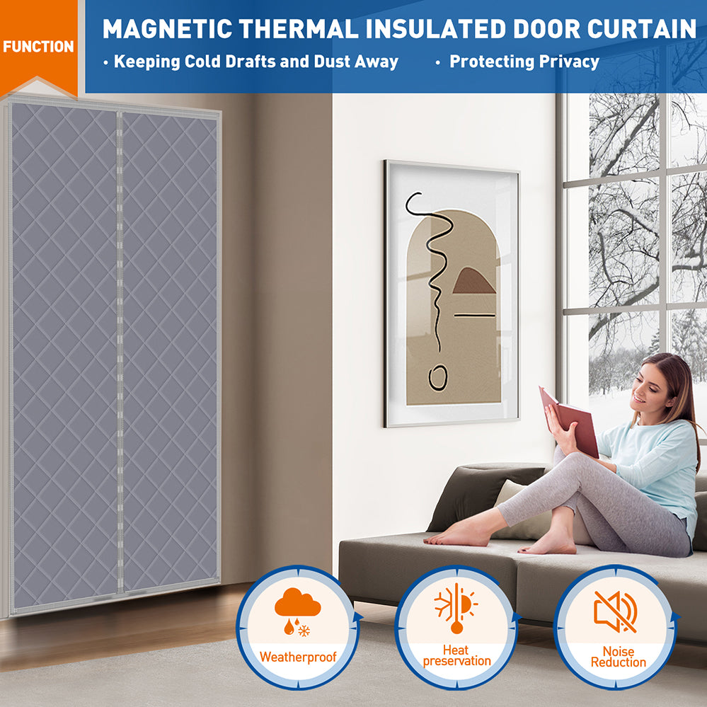 Wholesale Magnetic Thermal Insulated Door Curtain for Bedroom Warm