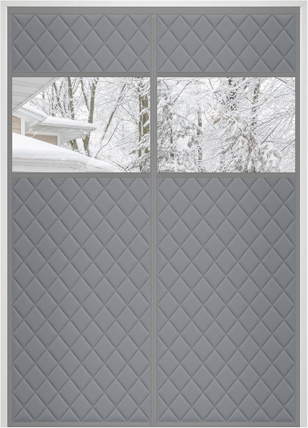 Custom Size Visible Magnetic Thermal Door Curtain - Grey