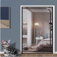 Load image into Gallery viewer, Custom Zippered Screen Door Prevent cats from escaping-Black
