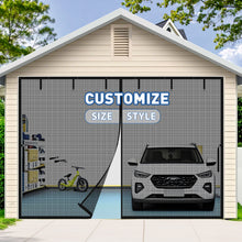 Load image into Gallery viewer, Custom Garage Screen Doors for 2 Car Garage Hands Free with Roll Up Starps for Patio Gym

