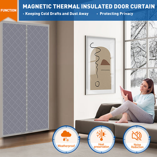 Thermal insulated door curtain